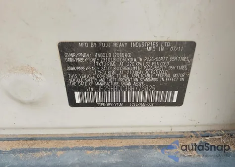 2011 Subaru Forester 2.5X Premium z USA, uszkodzony, nr VIN JF2SHBDC3BH776825